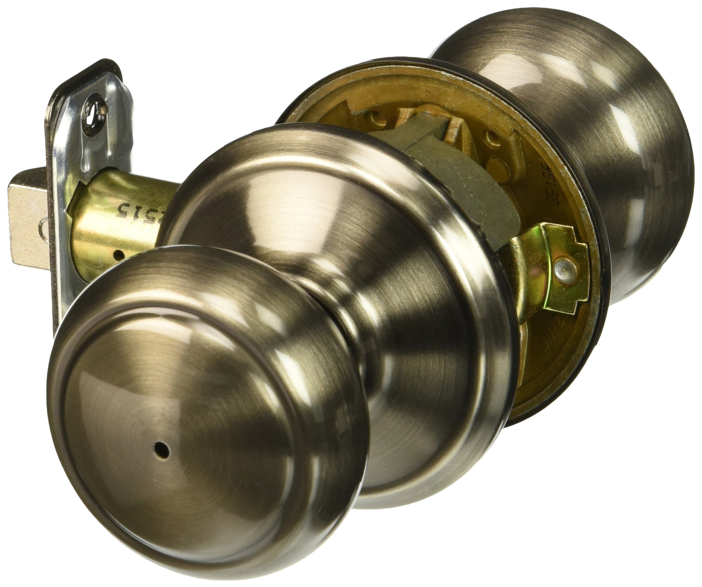 Schlage F40AND620 Andover Door Knob Bed & Bath Privacy Lock, Antique Pewter