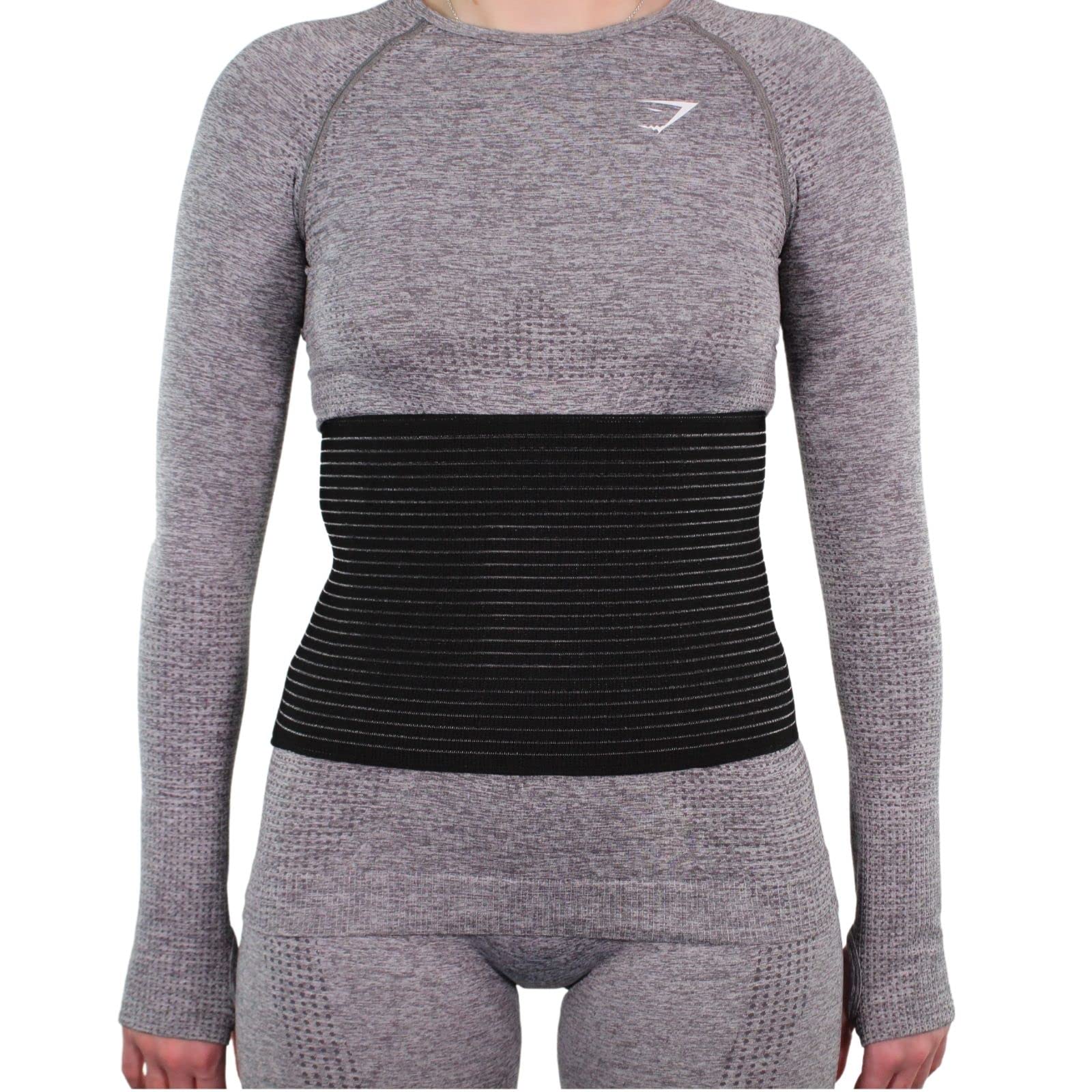 Solace Bracing Breathable Max Abdominal Binder - British Made & NHS Supplied Post-Surgery Stomach Belt - Ideal Belly Wrap for Postpartum & C-Section Recovery - #1 for Umbilical Hernias & More - Black