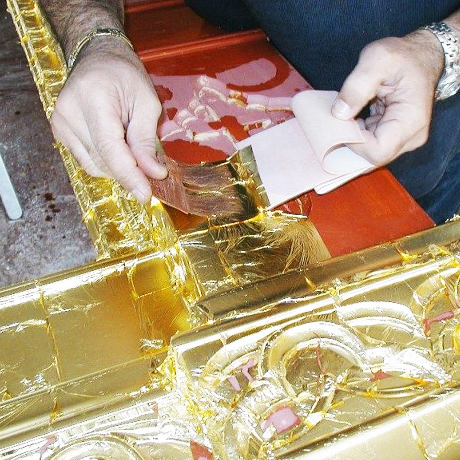 600 Pieces Gold Leaf Sheets, Imitation Gold Leaf Paper, Multi-Color Silver Leaf Paper for DIY Arts Decoration, 6 Colors 5.5 by 5.5 Inches