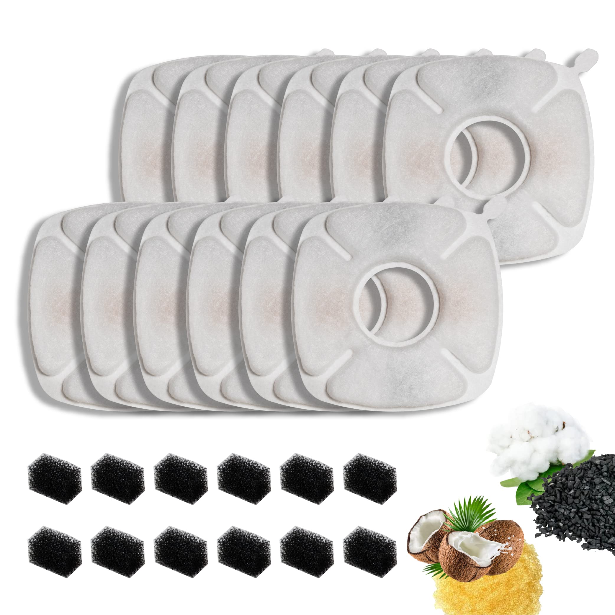 Photo 1 of TOGGATH Pet Fountain Replacement Filters Compatible with Veken 67oz 84oz 95oz 135oz Plastic Stainless Steel Pet Water Dispenser, Cat Water Fountain Filters for Dog Cat with Foam Filter(4+4 Pack)