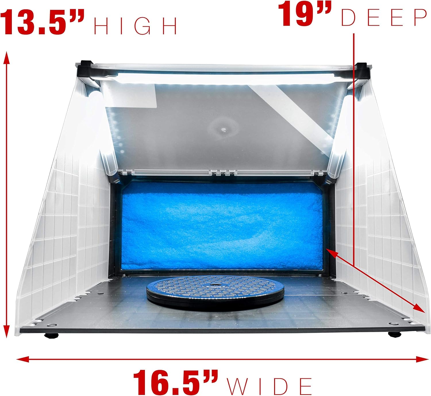 Master Airbrush Brand Lighted Portable Hobby Airbrush Spray Booth with LED Lighting for Painting All Art, Cake, Craft, Hobby, Nails, T-Shirts & More. Includes 6 Foot Exhaust Extension Hose: Arts, Crafts & Sewing
