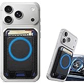 PIXPROUT Magnetic wallet for iphone, Compatible with car mount& phone grip, Magnetic phone wallets, for iPhone12-17 Series, Slim minimalist vegan leather Magsafe wallet, Black (DBX003)