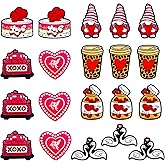 20 Pcs Silicone Focal Bead Cute Loose Beads Accessory for DIY Keychains Bracelet Necklace Pens Lanyard Making (Valentine's Day)