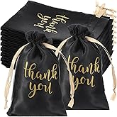 Tucnoeu 20 Pcs 4 X 6inch Satin Small Thank You Bags Thank You Satin Gift Bags with Drawstring, Satins Drawstring Bags for Wedding Bridal Shower Birthday Party Anniversary Favor