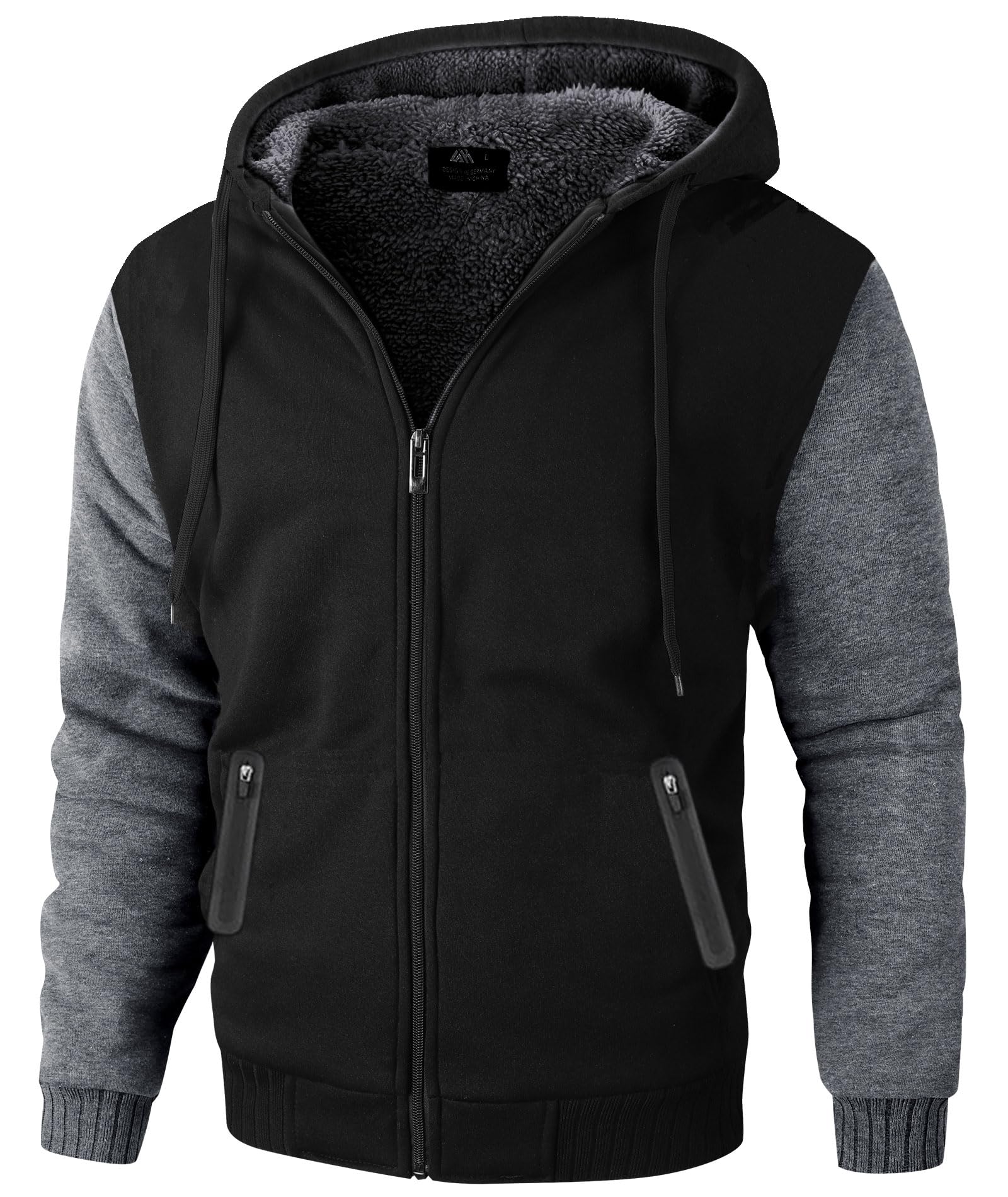 Photo 1 of ***STOCK PHOTO FOR ITEM REFERENCE*** ZITY Men's Zip Up Hoodie Heavyweight Winter Sweatshirt Fleece Sherpa Lined Warm Jacket