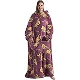 Shamdon Home Collection Blanket Hoodie for Women Men, Oversized Warm Cozy Hooded Wearable Blanket with Sleeves