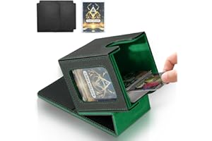Jaffzora Deck Box for MTG Commander, Magnetic Card Display Case, TCG Card Storage Box, Holds 100 Double-Sleeved Cards, Black&