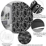 Miorkly Shower Curtain Black Mould-Proof Waterproof 180x180 With Hooks view 3