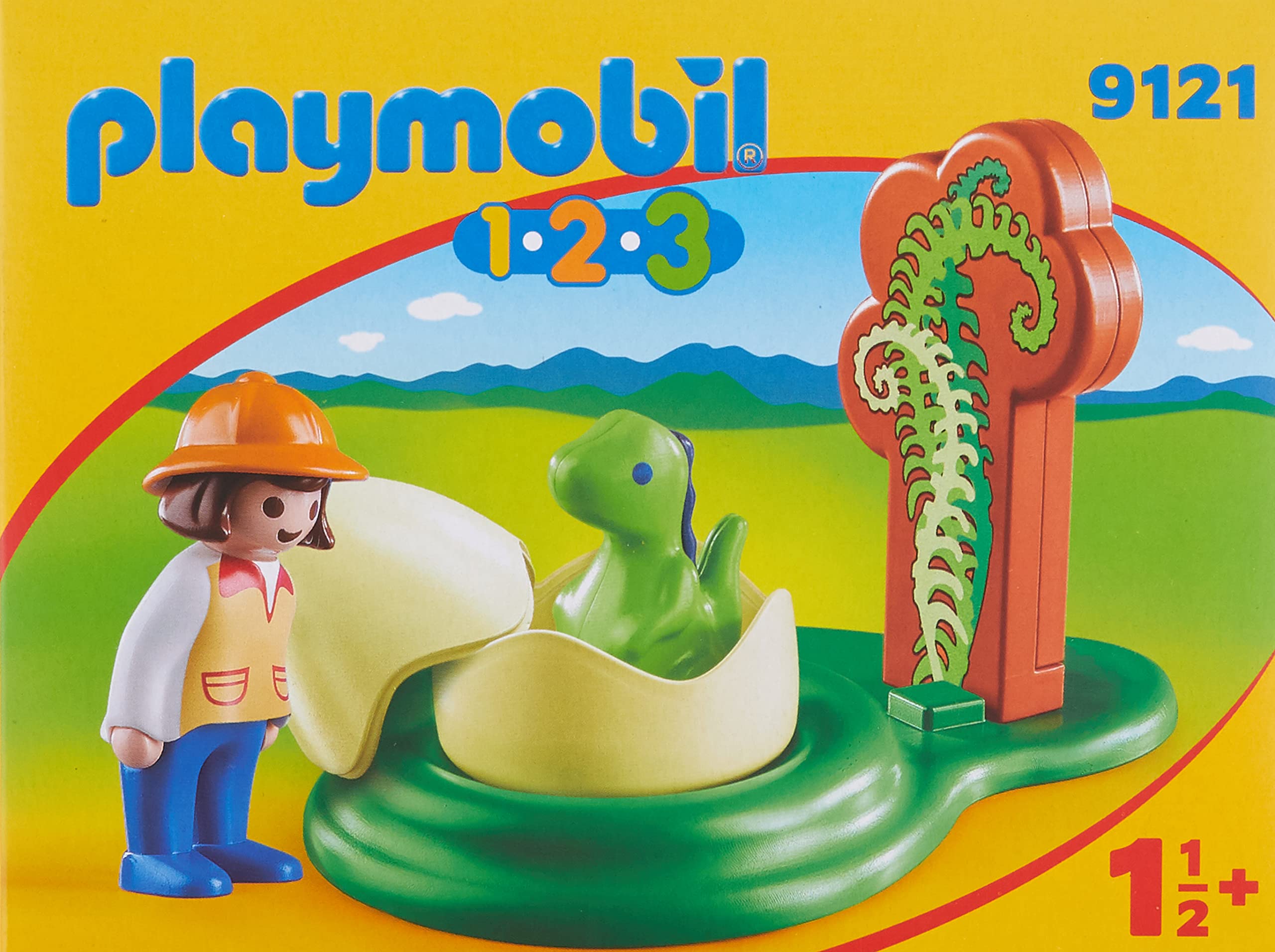 PlayMOBIL 9121 1.2.3 Girl with Dino Egg, Fun Imaginative Role-Play, PlaySets Suitable for Children Ages 4+