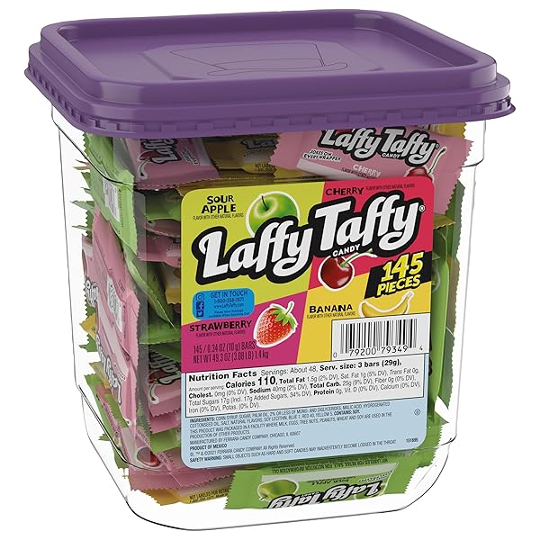 LAFFY TAFFY CANDY, ASSORTED FRUIT FLAVORED TAFFY CANDY,...