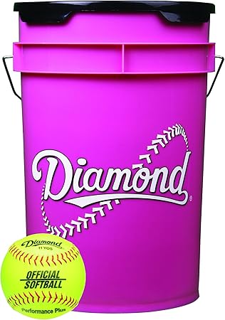 Amazon ダイヤモンド 6ガロン ピンクボールバケツ 18 11yos 11インチ イエローソフトボール Diamond Sports ボール