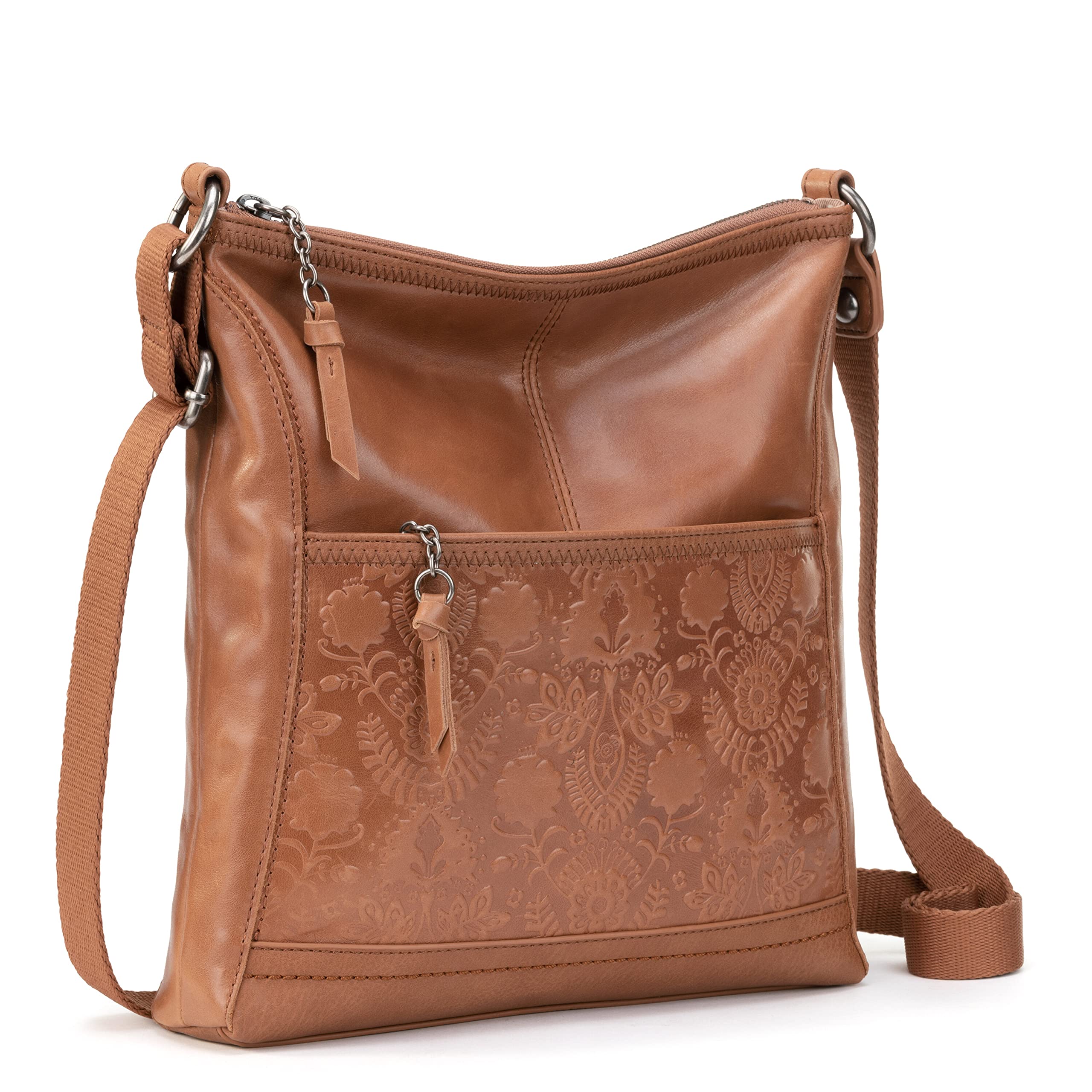 The Sak Womens Iris Crossbody in Leather Casual Purse With Adjustable Strap Zipper Pockets