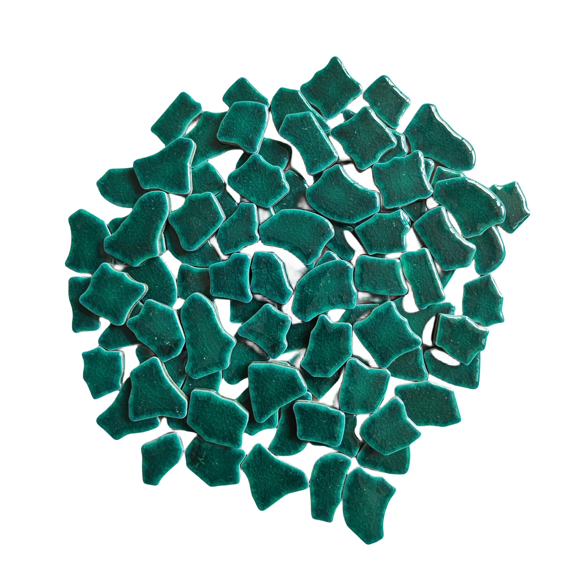 500g Irregular Ceramics Mosaic Tiles, 2-4CM Mosaic Pieces Stones for DIY Mosaic Making Craft Hobby Arts Home Wall Decoration (Cracked Ice Green)