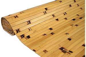 amaZulu Inc. Natural Bamboo Paneling - Flexible Wall Cladding Panels for Living Room Decor, Ceiling Tiles, and Outdoor Kitchens - Renewable Resource, Home Decor, 32 sq ft Coverage, Natural Burnt Nodes