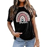 Teach T Shirt for Women Teacher Graphic Tees Tops Teach Inspire Letter Print Shirts Tops