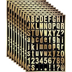 8 Sheets Self-Adhesive Vinyl Letters Numbers