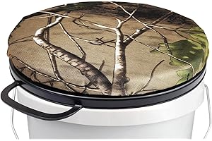 GearHill 5 Gallon Bucket Seat, 360 Degree Swivel Bucket Lid Padded with Memory Foam, Bucket Seat Cover Used for Hunting Gardening and Camping Fishing Seat