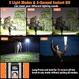 Shadowhawk LED Rechargeable Flashlight 500000L XHM77.2 Adjustable Focus view 7