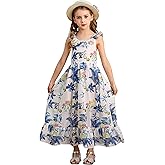 Bonny Billy Girls' Spaghetti Straps Casual Bohemian Beach Maxi Long Dress