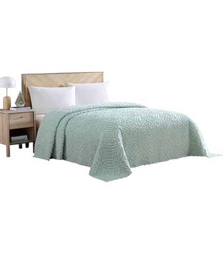 Beatrice Hoe Fashions edallion Couvre-lit en Chenille pour lit Siple