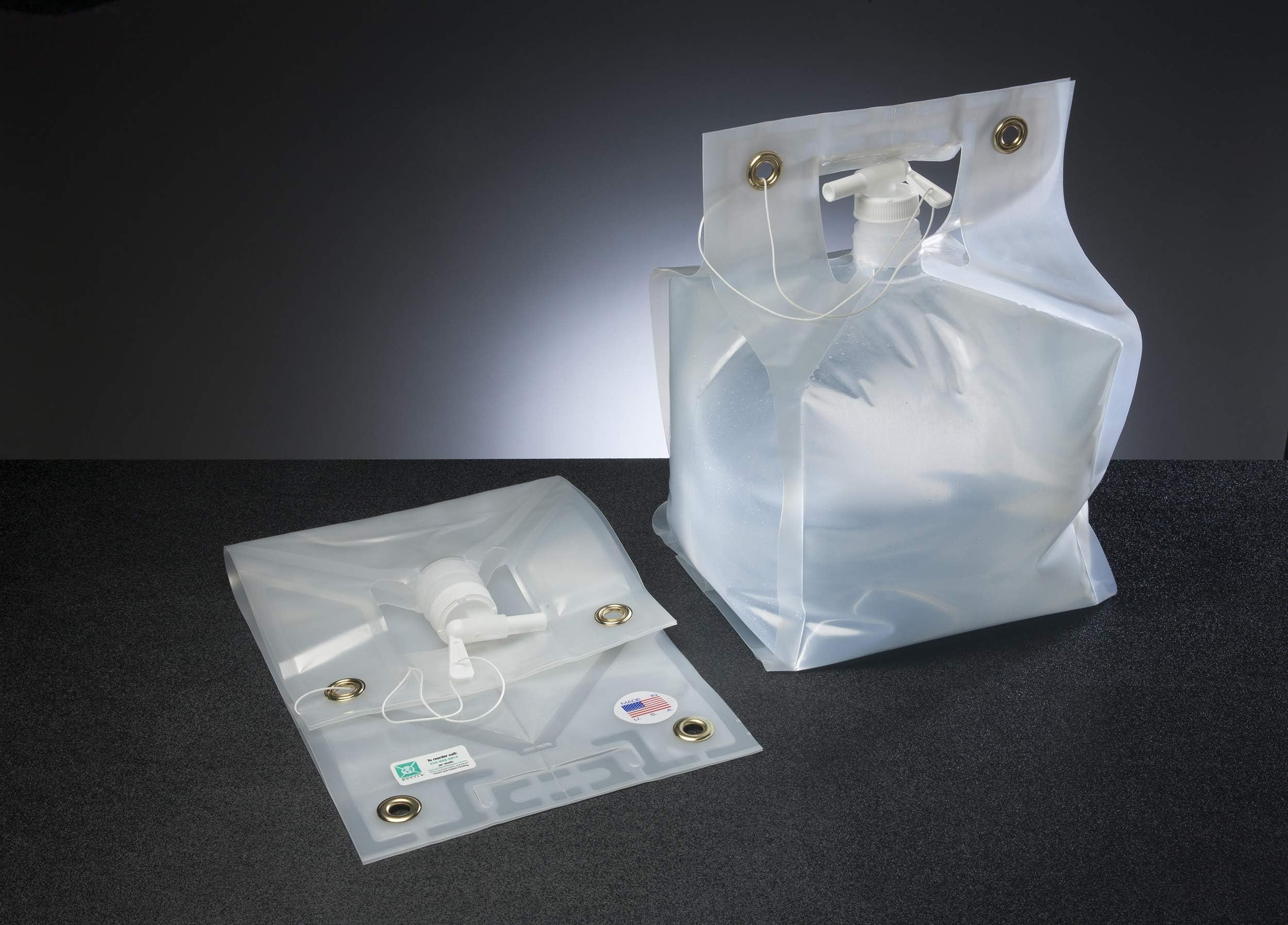 Smart Bottle 2.5 Gallon/10 Liter Collapsible Water Container with White 8mm Spout. The only Double Wall Flexible Container Designed with Handles top and Bottom for Easy Carry. BPA Free.