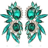 Canboer Vintage Rhinestone Statement Earrings Fancy Crystal Cluster Drop Dangle Earrings for Women