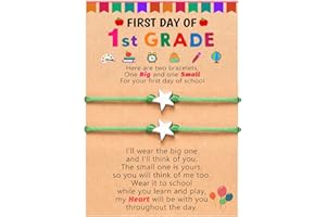 UPROMI First Day of Pre K/Kindergarten/1st Grade/2nd Grade/3rd Grade/4th Grade/5th Grade/6th Grade Gift, Back to School Bracelet Mommy and Me