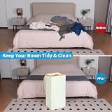 efluky 100L Laundry Basket with Lid Bamboo Handles Beige XL view 3