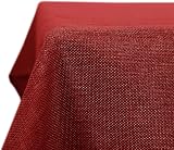 Deconovo Christmas Tablecloth Rectangle Faux Linen 59x118in Red Water Resistant