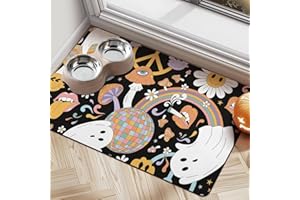 CUSLNOX Halloween Dog Food Mats for Floors, Absorbent Dog Bowl Mats for Food and Water, Quick Dry Pet Cat Food Mat Non-Slip Dog Accessories Pet Supplies