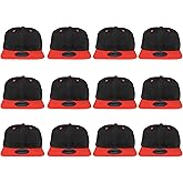 Gelante Plain Blank Flat Brim Adjustable Snapback Baseball Caps Wholesale LOT 12 Pack