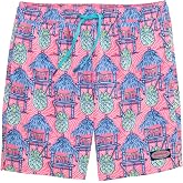vineyard vines 7 Inch Printed Chappy Swim Trunks, Beach Bar - Neon Rosa, M