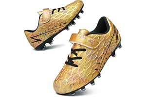 Hanani Boys Girls Soccer Cleats for Kids Football Shoes High Top Training Youth Football Cleats Outdoor/Indoor Athletic Turf Shoes