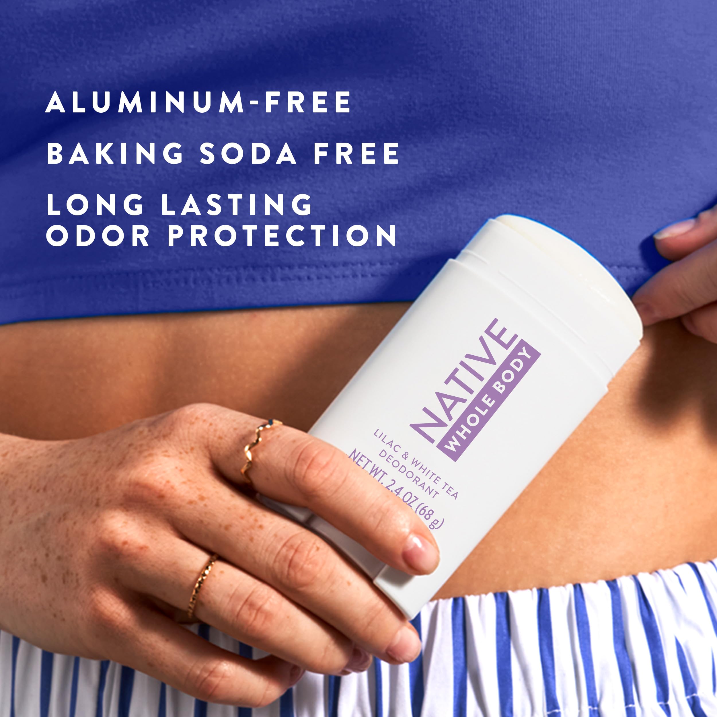 Native Whole Body Deodorant Stick Contains Naturally Derived Ingredients, Deodorant for Men and Women | 72 Hour Odor Protection, Aluminum Free with Coconut Oil and Shea Butter | Lilac & Tea
