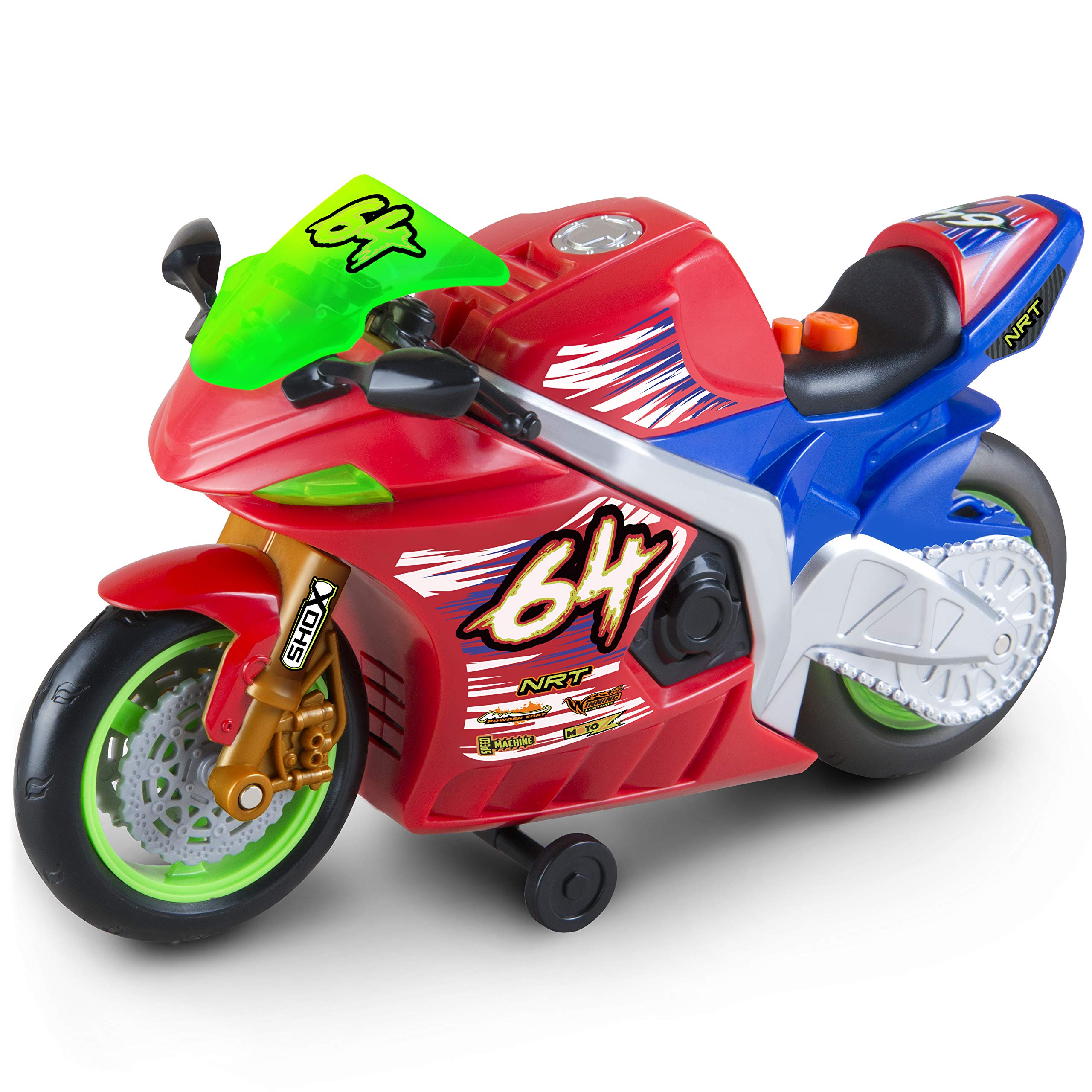 Nikko - Road Rippers Wheelie Racing Motorcycle - Motorized Toymotor with Light & Sound - Red