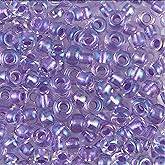 Miyuki Round Seed Beads Size 6/0 20g Sparkling Purple Lined Crystal AB