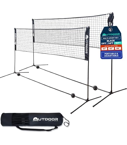 SPORTNOW Portable Badminton Net Set With Volleyball Net