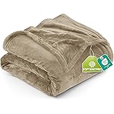 Utopia Bedding Fleece Blanket Twin Size Camel 300GSM Luxury Anti-Static Fuzzy Soft Microfiber Bed Blanket (60x80 Inch)