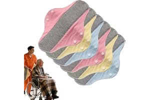 Reusable Leak-Proof & Waterproof Washable I ncontinence Pads, 6 Pieces Eco-Friendly Cotton Pure Cotton Washable Underwear, Br