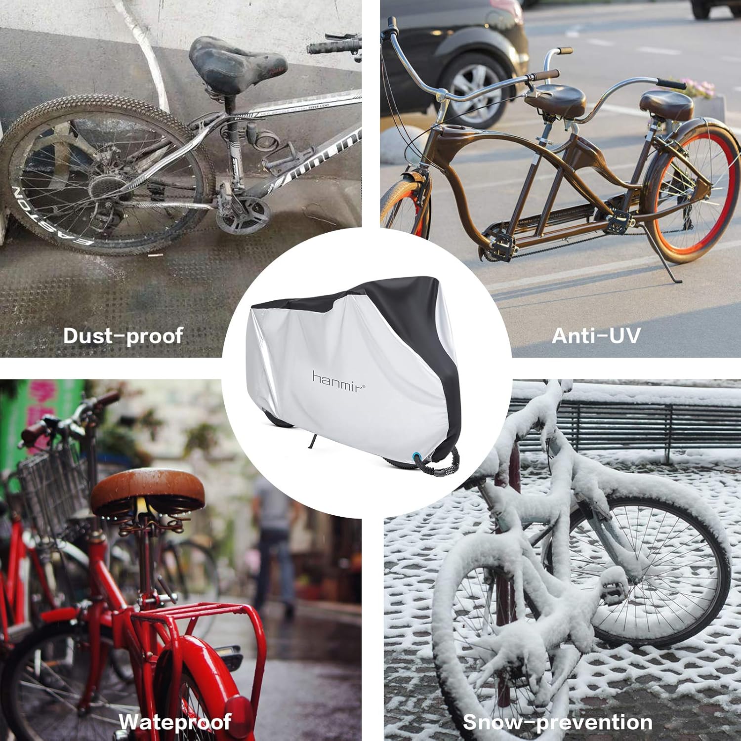 Bike Cover, Waterproof Outdoor Bicycle Cover Anti Dust Rain Snow UV, Bike Rain Cover for Mountain, Road & Heavy Duty Bikes with Lock Holes & Storage Bag : Sports & Outdoors