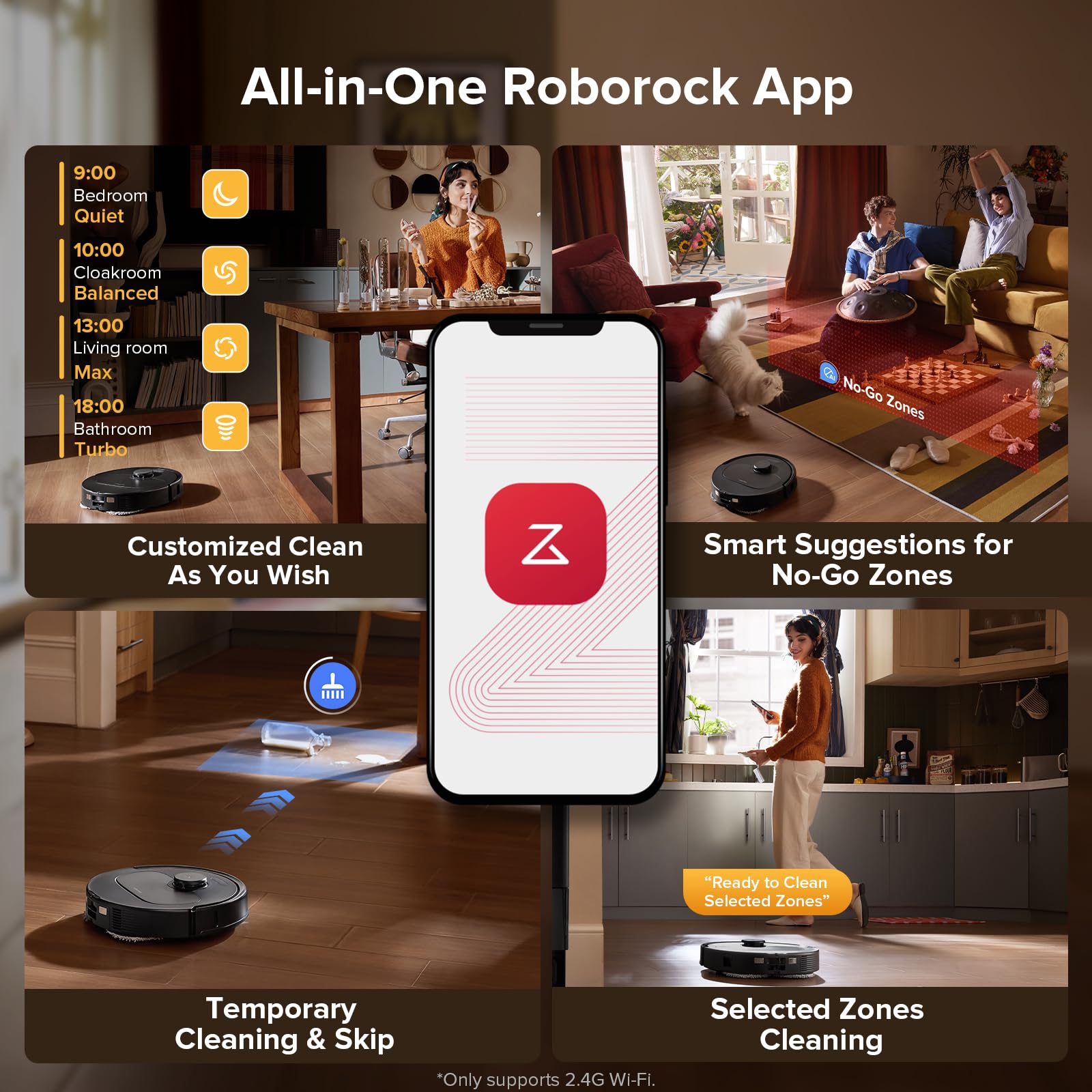 roborock QV 35S Robot Aspirador y Trapeador, Aspirador Todo en Uno, Potente Succión 10.000Pa, Autovaciado y Recarga, Lavado y Secado al Aire, Cepillos Antienredos para el Hogar, Pelos de Mascotas, Negro