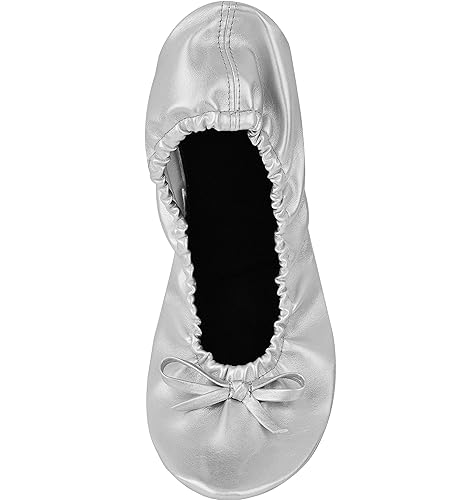 Kids's Portable Foldable Ballet Flats Shoes Pumps Roll Up Slippers