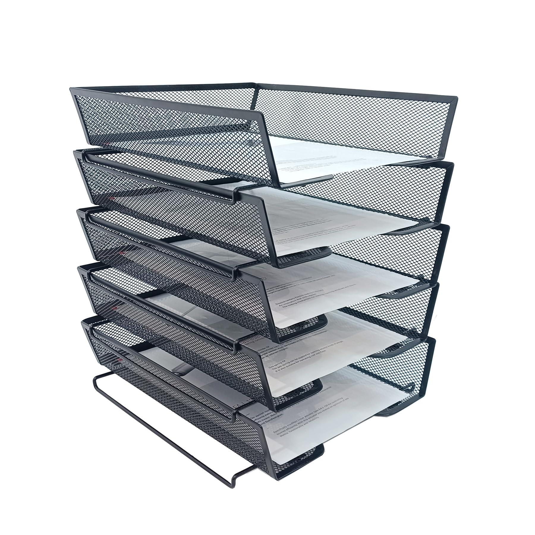 Photo 1 of SREGGSIY 5 Tier Letter Tray Desk File Organizer,Metal Paper Organizer for Office Supplies,Black