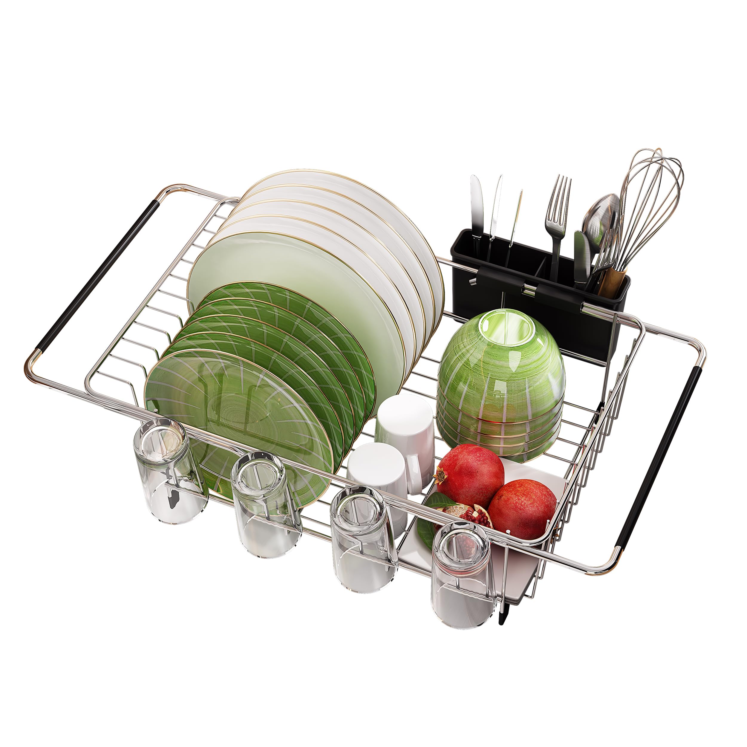 Photo 1 of MAJALiS Sink Dish Drying Rack - Use for Countertops & in-Sinks & Over-Sink, Stainless Steel Dish Drainers for Kitchen Counter, Inside Sink Dish Dryer Racks, 10.4''W x 15.5''~23.5''L, Silver
