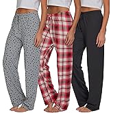 Ultra Performance Womens Pajama PJ Pants 3 Pack Lounge Bottoms Pajamas for Women (Avail in Plus Sizes)