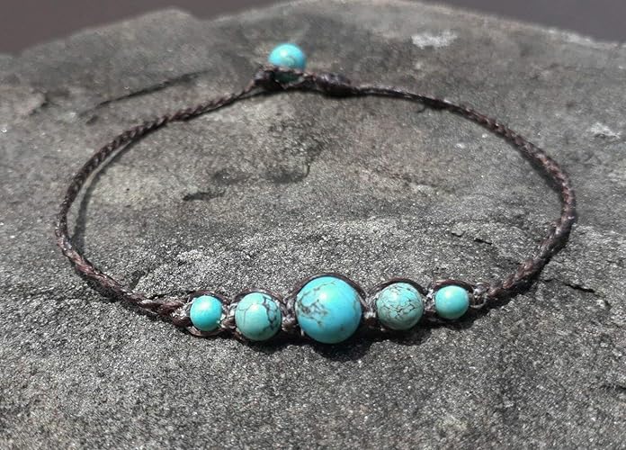 Turquoise anklets,stone anklets,anklets for men and women