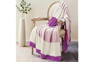 Homelike Moment Fleece Throw Blanket for Couch, Purple Soft Fluffy Blankets Throws, Fuzzy Cozy Plush Flannel Blanket for Sofa, Comfy Warm Lightweight Bed Blanket Striped (Purple, 50x60IN)