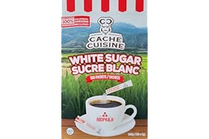 White Sugar Packets Bundle. Includes (1) Box of Cache Cuisine White Sugar Box with 100 Individual Packets (5g per) with BIG M