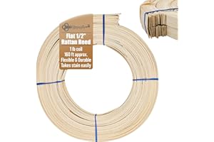 UNIQANTIQ HARDWARE SUPPLY 1/2" Flat Reed # 4 | 1 Pound Coil | Rattan Reed for Basket Weaving and Wicker Furniture Making | Basketry, Wicker Weaving and Wicker Repair Supplies | UA-12FR
