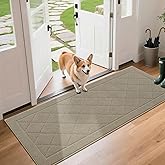 BEQHAUSE Dirt Trapper Door Mat 24" x 60", Doormat Non-Slip Entryway Rugs Washable, Dog Door Mat Stain Resistant and Absorbent Welcome Floor Mat for Front Back Door, Mud Wet Shoes & Paws, Beige